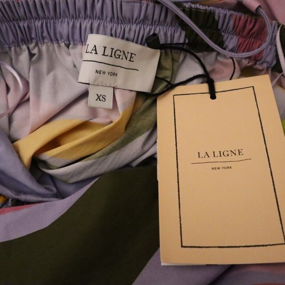 La Ligne Midi Dress Lavender Print Stella Ruffle Sleeve Cotton Size XS - Picture 8 of 8